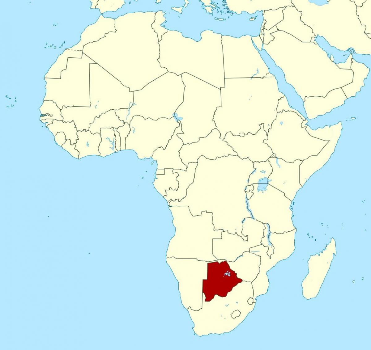 mapa Botswany, afrika