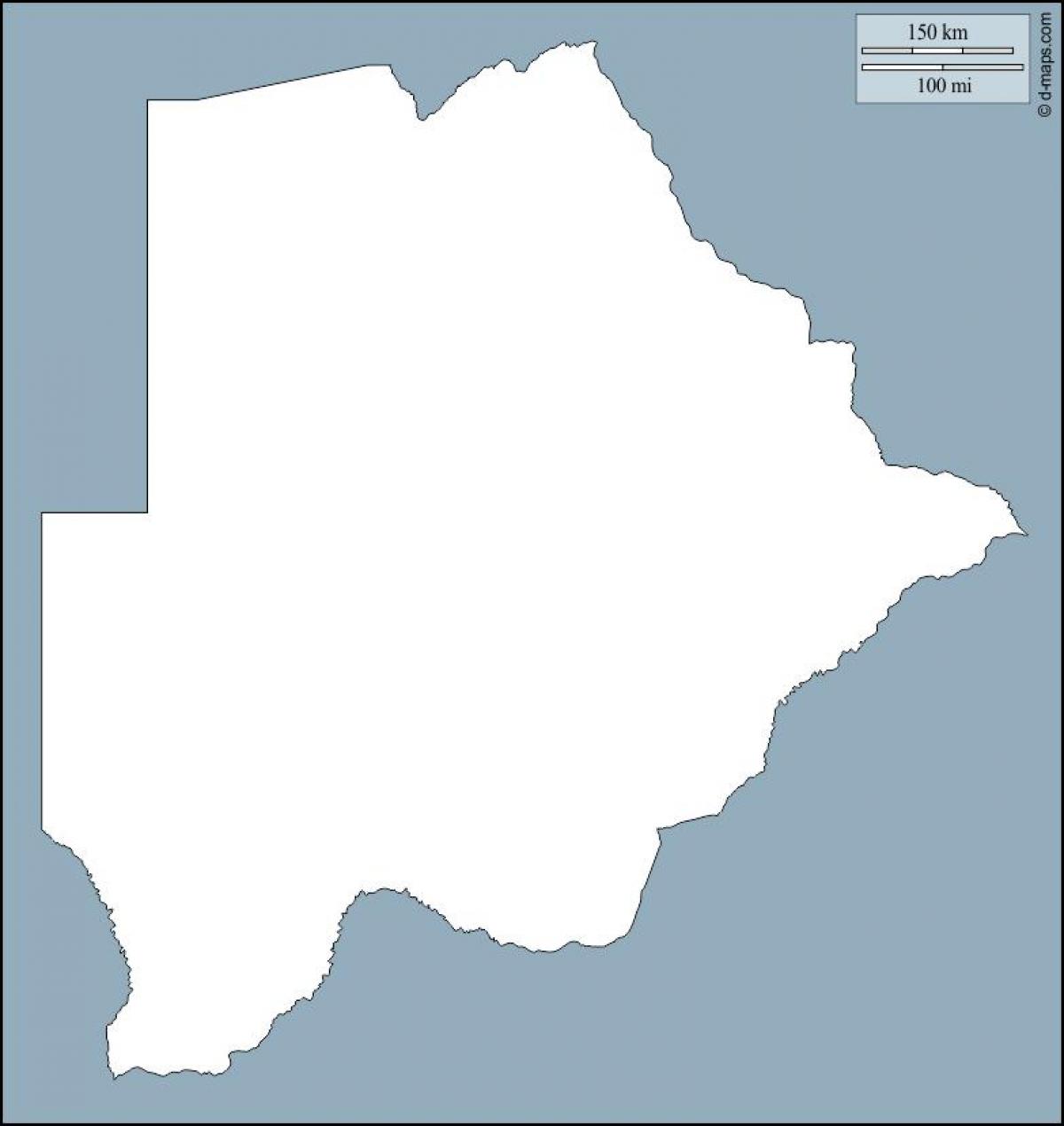 mapa Botswany mapa obrys