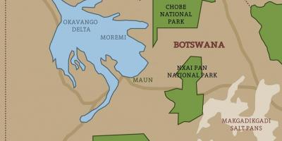 Mapa Botswany mapa národních parků