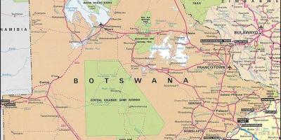 Mapa Botswany mapa vzdáleností