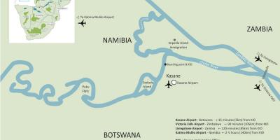 Mapa kasane, Botswana