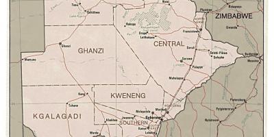 Podrobná mapa Botswany